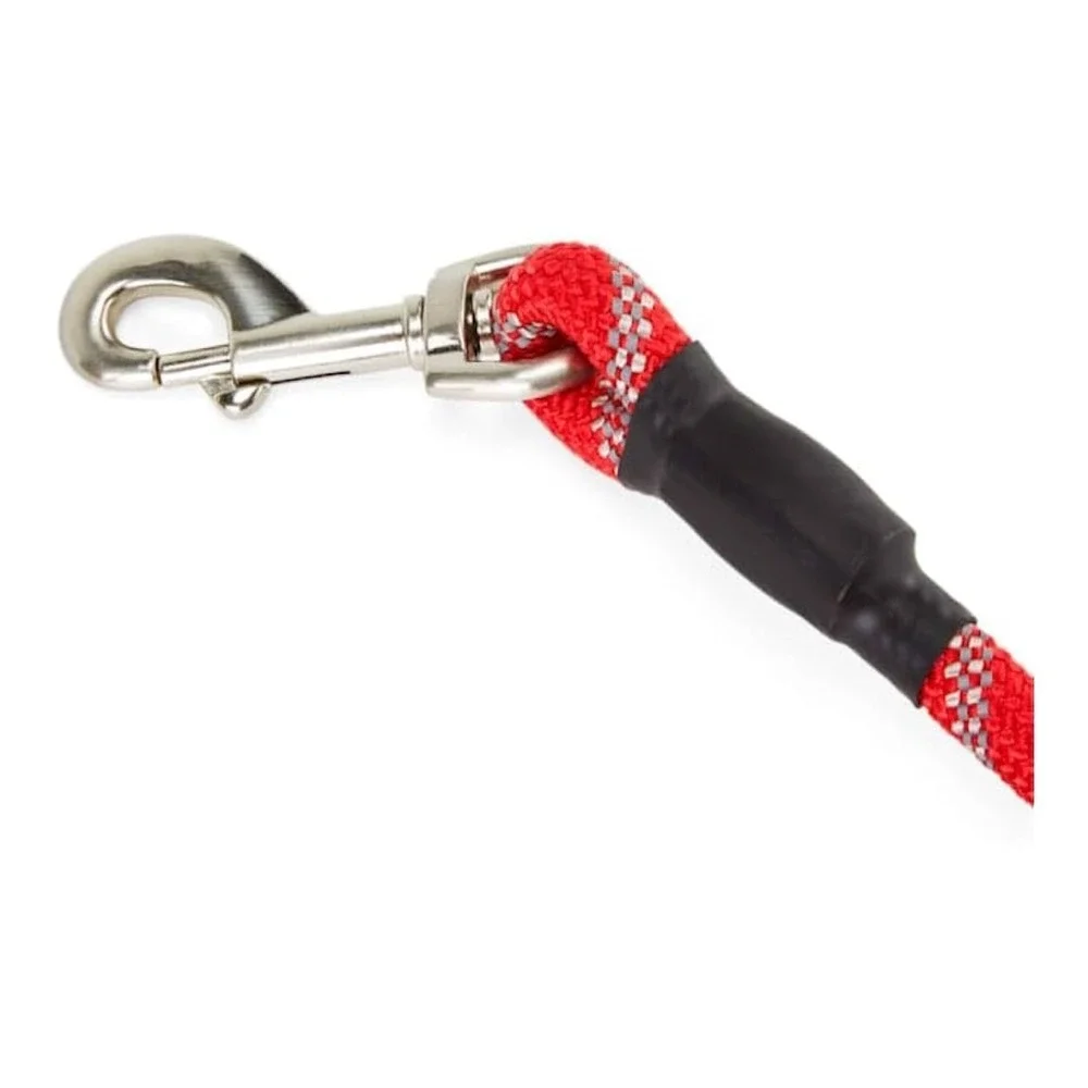 Braided Rope Dog Leash Youly 6 FT Red Reflective Soft Comfort Grip Snap New‎